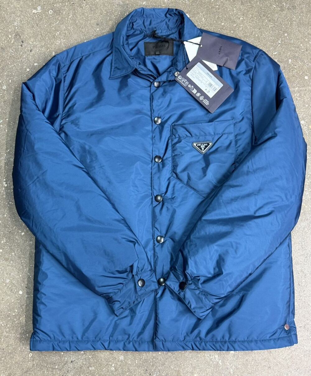 Prada Re-nylon Blue Button Up Jacket